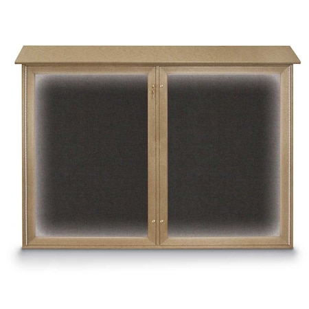 United Visual Products Open Faced Traditional Rounded Corkboard UV645ARC-BLACK-KEYLIME